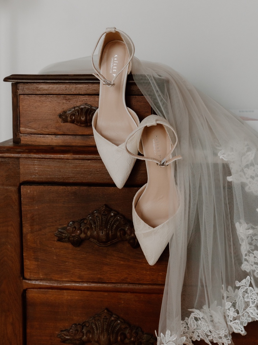 Womens Ivory Pointed Toe Ankle Strap Flats